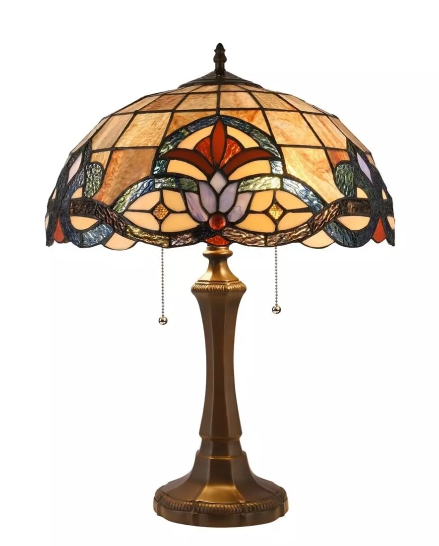 22.2" Victorian Style Stained Glass Table Lamp (1 of 5)