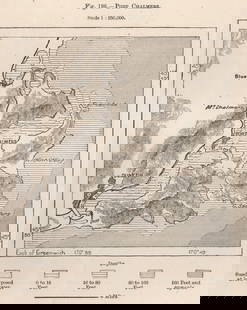 Port Chalmers. New Zealand 1885 old antique vintage map plan chart: TITLE/CONTENT OF MAP: 'Port Chalmers' DATE PRINTED: 1885 IMAGE SIZE: Approx 14.0 x 11.0cm, 5.5 x 4.25 inches (Small) TYPE: Antique wood-engraved map; Scale 1:350,000 CONDITION: Good; suitable f
