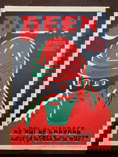 Deen - The Red Devil - (1920's) 24.5x33.5 Belgian Motorsport Circus Poster LB: Deen - The Red Devil - (1920's) 24.5x33.5 Belgian Motorsport Circus Poster LB, Please refer to the attached photos to determine the condition of this original vintage item. Note: LB means Linen Backed