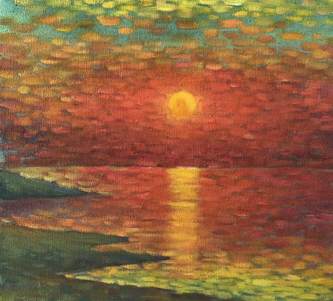 Oil painting Sunset over the sea Mykhailo Burdylo (1 of 12)