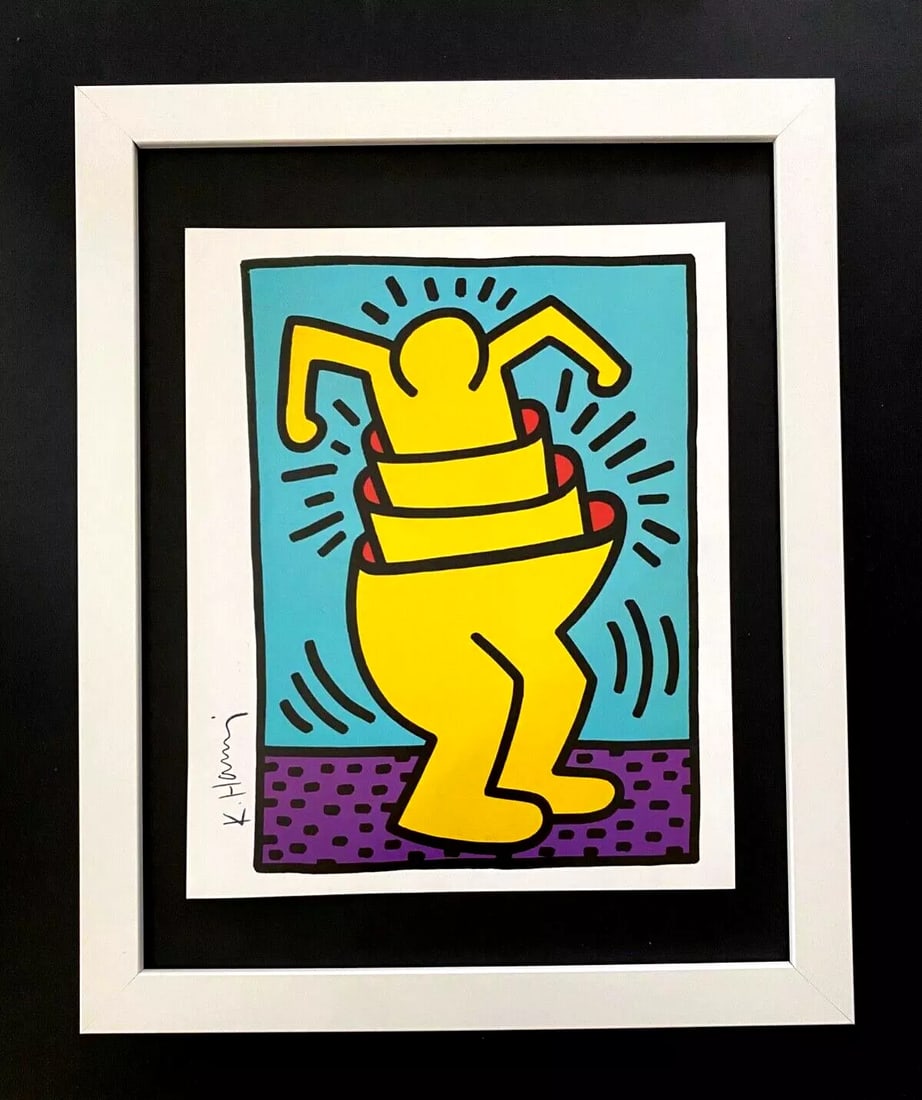 Keith Haring | Vintage Print Signed | Mounted & Framed in White | Buy it Now! (1 of 2)