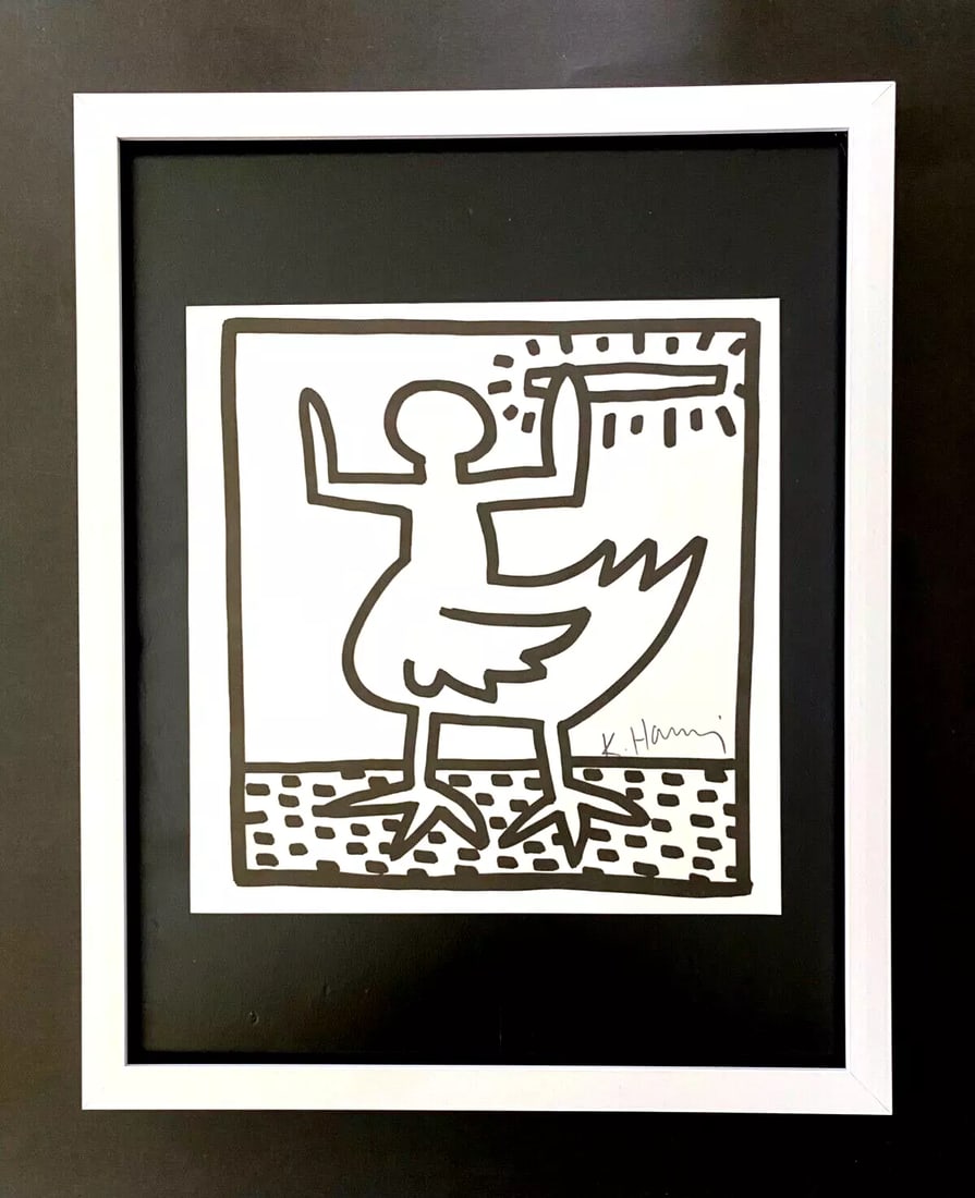 Keith Haring | Vibrant & Iconic Print Signed Mounted & Framed 14x11 Buy it Now! (1 of 2)