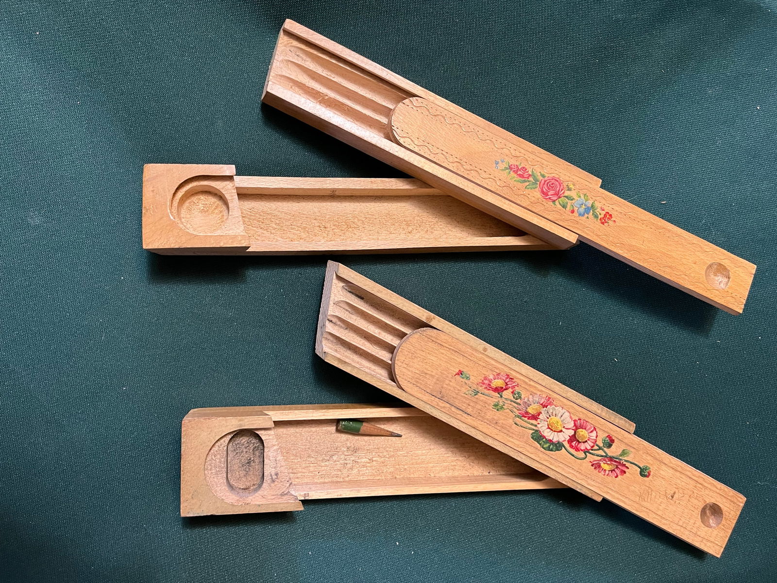 Two Early 20thc German Wooden Swivel Top Pencil Boxes (1 of 9)