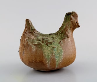 South African studio ceramist. Unique bird in glazed ceramics. Late 20th century.