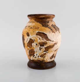Louis Dage (1885-1961), French ceramist. Unique vase in glazed ceramics. Beautiful glaze in brown