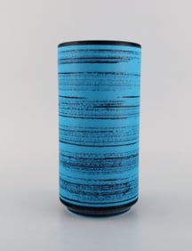 Knabstrup ceramic vase with glaze in shades of blue. 1960s.