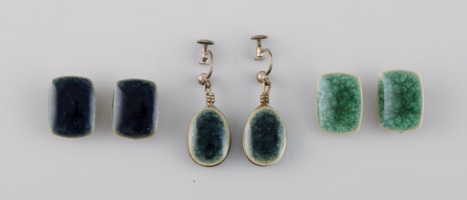 Ole Bjørn Krüger (1922-2007), Danish sculptor and ceramicist. Three pairs of unique ear