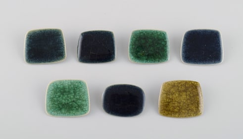 Ole Bjørn Krüger (1922-2007), Danish sculptor and ceramicist. Seven unique brooches in