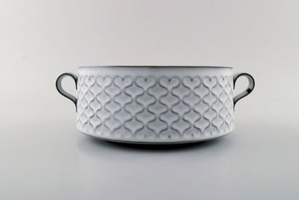 Bing & Grondahl number 312. Bowl with handles. B & G Grey Cordial Quistgaard Nissen Kronjyden
