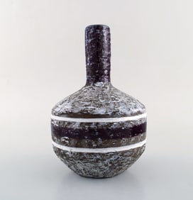 Upsala-Ekeby, Sweden. vase with narrow neck in glazed ceramics. 1960's.