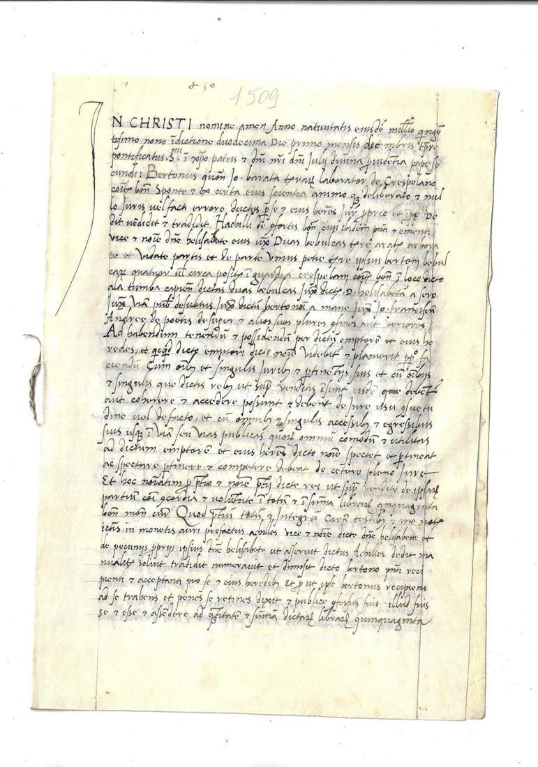 1509 Vellum Renaissance Manuscript Italy (1 of 3)