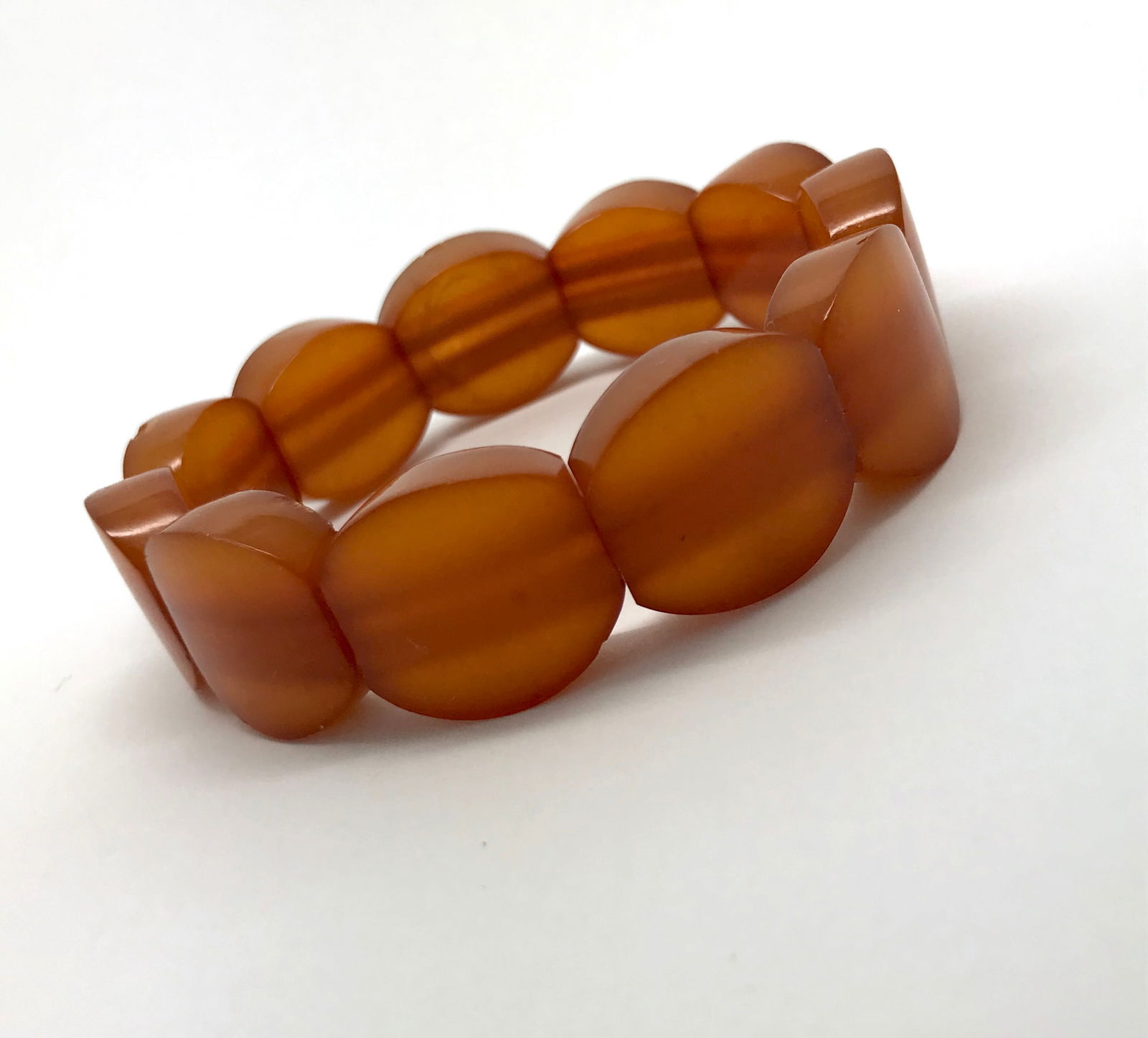 Marvellous Unique Vintage Amber Bracelet made from Plate like Amber beads (1 of 8)