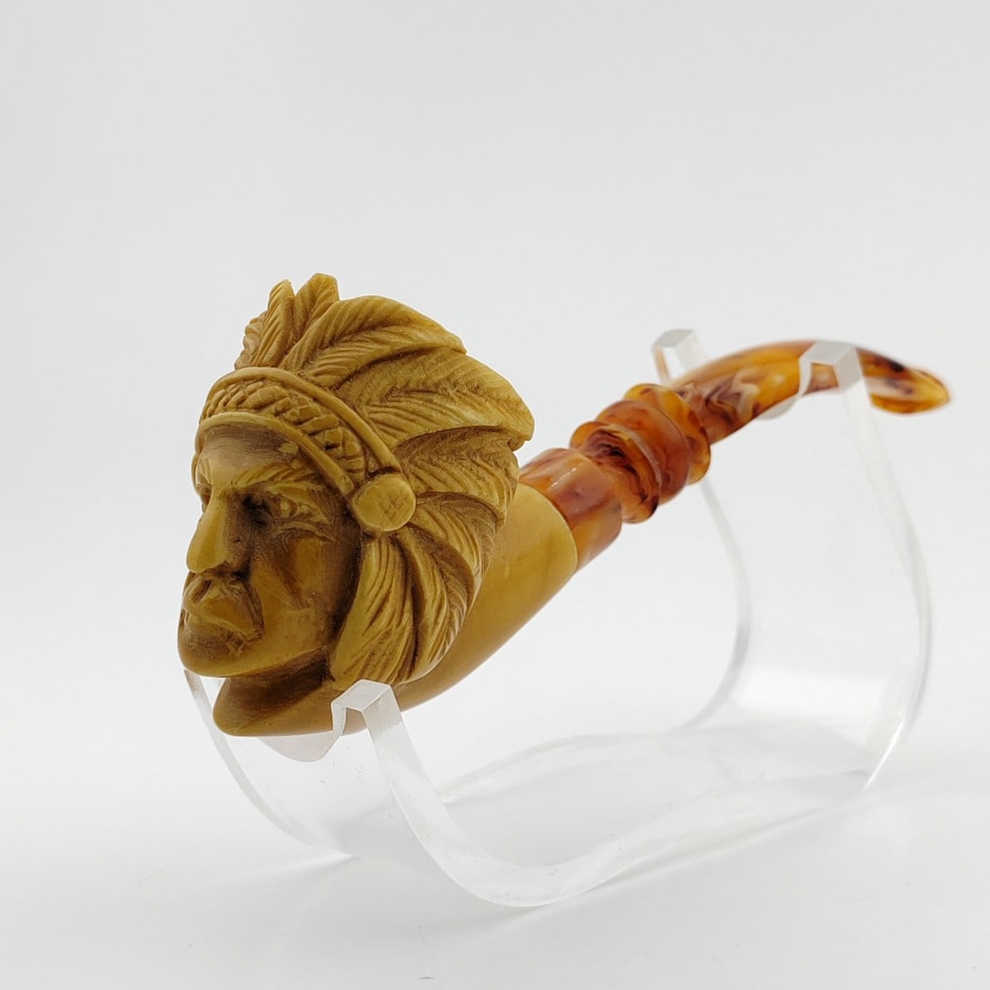 Native American Indian Warrior Chief Meerschaum Pipe (1 of 8)