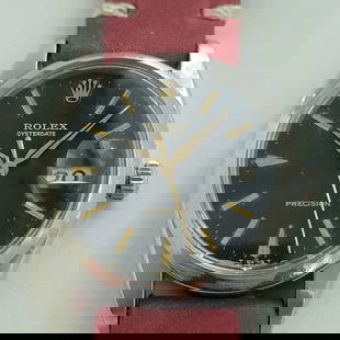 Mens Rolex Oysterdate Precision Ref 6694 34mm Manual Wind 1960s Vintage RJC187R: Timeless icon, Men's Rolex Oysterdate Precision ref 6694 hand-wind dress watch, c.1968, in excellent working and aesthetic condition. Verified authentic by a master watchmaker. Gorgeous Rolex signed b