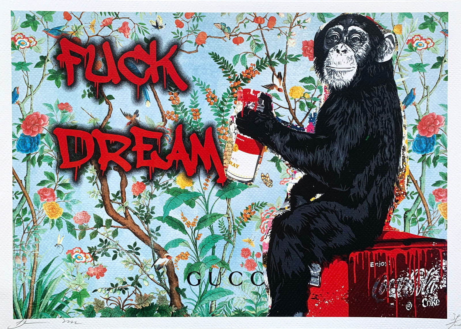 Death NYC Mr Brainwash Gucci: Title: Death NYC Cat Murakami Date/Period: 21st Century Materials: Giclee on Fine art 300 gsm paper Size: 17 3/4 x 12 1/2 inches Artist: Death NYC, limited edition giclee on paper, out of eddition of