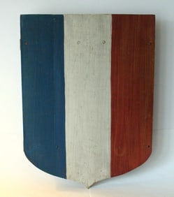 Antique red, white & blue Patriotic wood shield.