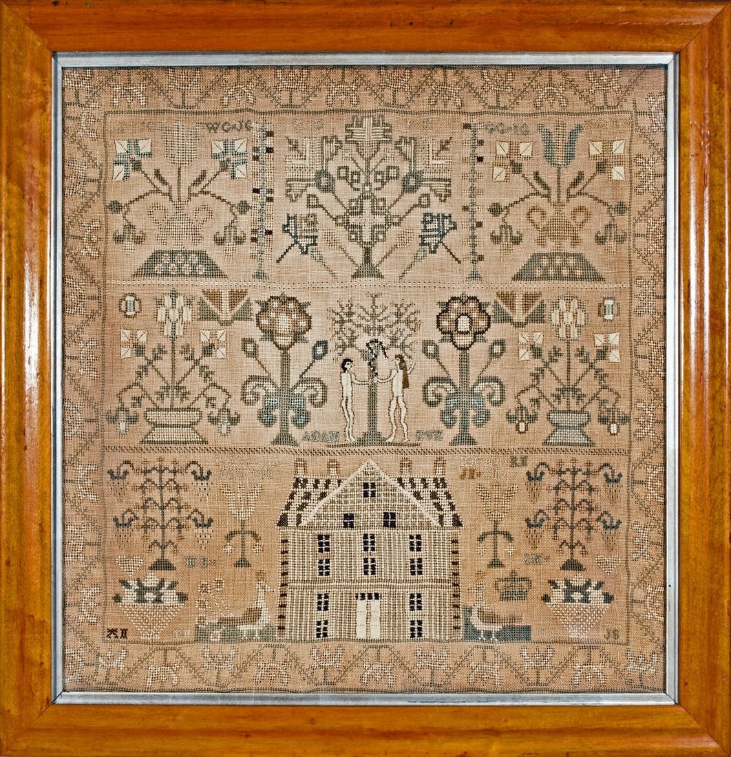 Scottish, Adam & Eve Needlework Sampler (1 of 1)