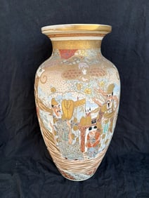 Antique 15 3/4” Japanese Satsuma Vase