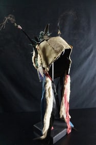 Antique Plain Indians Ermine Headset, Beaded - Native American