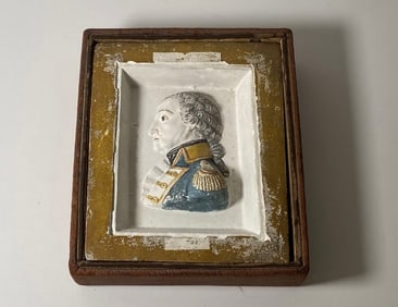 Antique 19th Century Chalk Plaster Plaque George Washington President