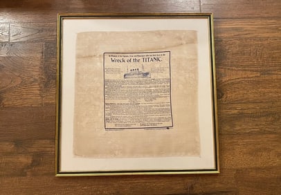 Rare Historical Kerchief Handkerchief Wreck Of Titanic Memorial 1912&nbsp;