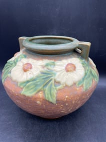 Roseville Dahlrose Brown 1928 Vintage Arts And Crafts Pottery Ceramic Vase 364-6