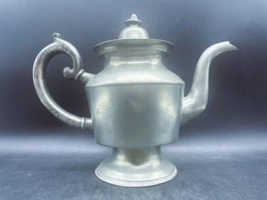 Antique G. Richardson Pewter Teapot 1828-1845 Cranston RI