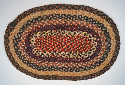 Antique Braided Table Mat Country Americana #15