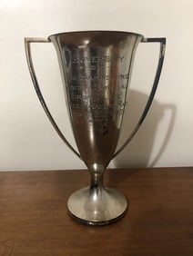 1930 UNH Winter Carnival Skating 9 1/2” Loving Cup Trophy Durham Nh