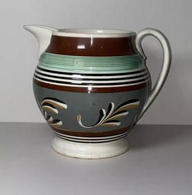 Staffordshire Mochaware Mocha Pitcher Swag Twig Design