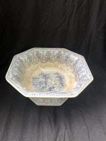 Rare Ballston Springs Ny Historical Staffordshire Compote
