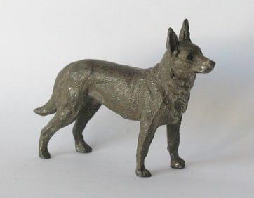 Antique cold painted German Shepard paper weight.
