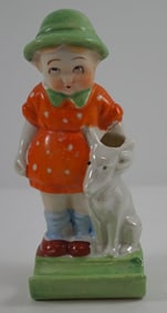 Girl w/ Puppy Dog Porcelain Toothbrush Holder