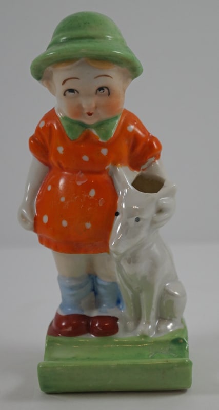 Girl w/ Puppy Dog Porcelain Toothbrush Holder (1 of 6)