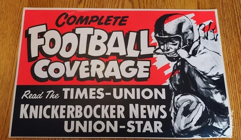 1977 football sign Graphics times union knickerbocker