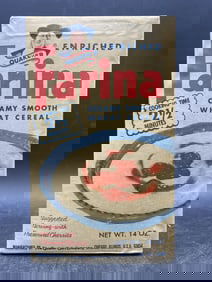 VINTAGE LATE 1960S QUAKER OATS FARINA CEREAL UNOPENED