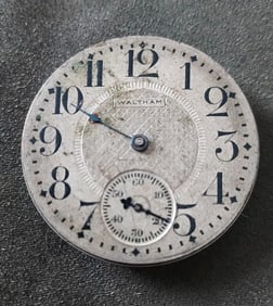 Waltham pocket watch Railroad locomotive steel face as is parts