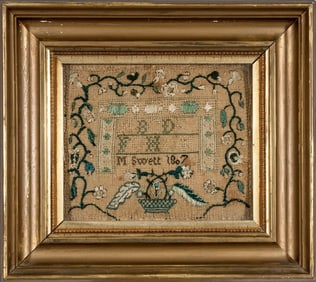 Small Needlework Sampler – MA, Dated 1807