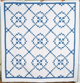 30's Blue & White Burgoyne Surrounded Quilt