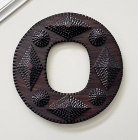 Circular Tramp Art Frame w Diamonds Designs