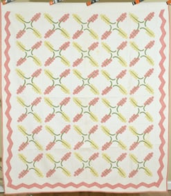 1870's Applique Berries Quilt