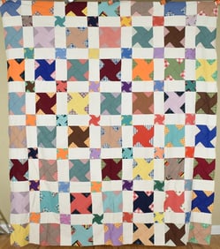 Colorful 40's Pinwheels Quilt Top