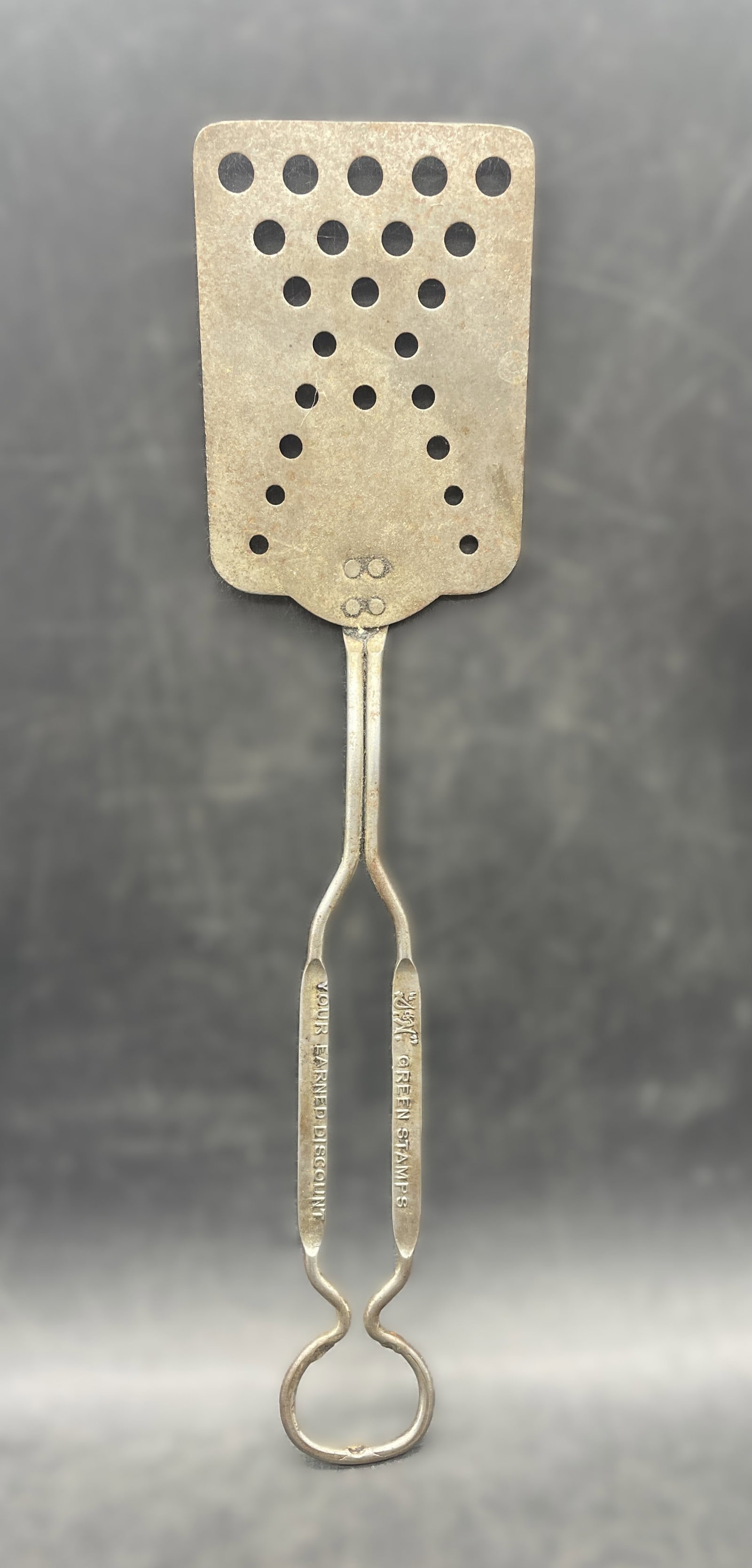 Vintage Metal Advertising Spatula W Bottle Opener S&H Green Stamps: Title: Vintage Metal Advertising Spatula W Bottle Opener S&H Green Stamps Date/Period: approx early 1900's Dimension: Approx. 12 x 3" Material: metal Additional Information: Vintage Metal Advertising 