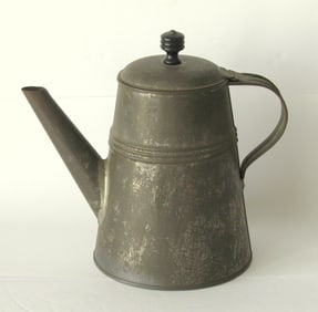 Antique smaller size tin cook stove coffee pot.
