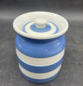Vintage T.G. Green Cornishware Jar Rare Small Size