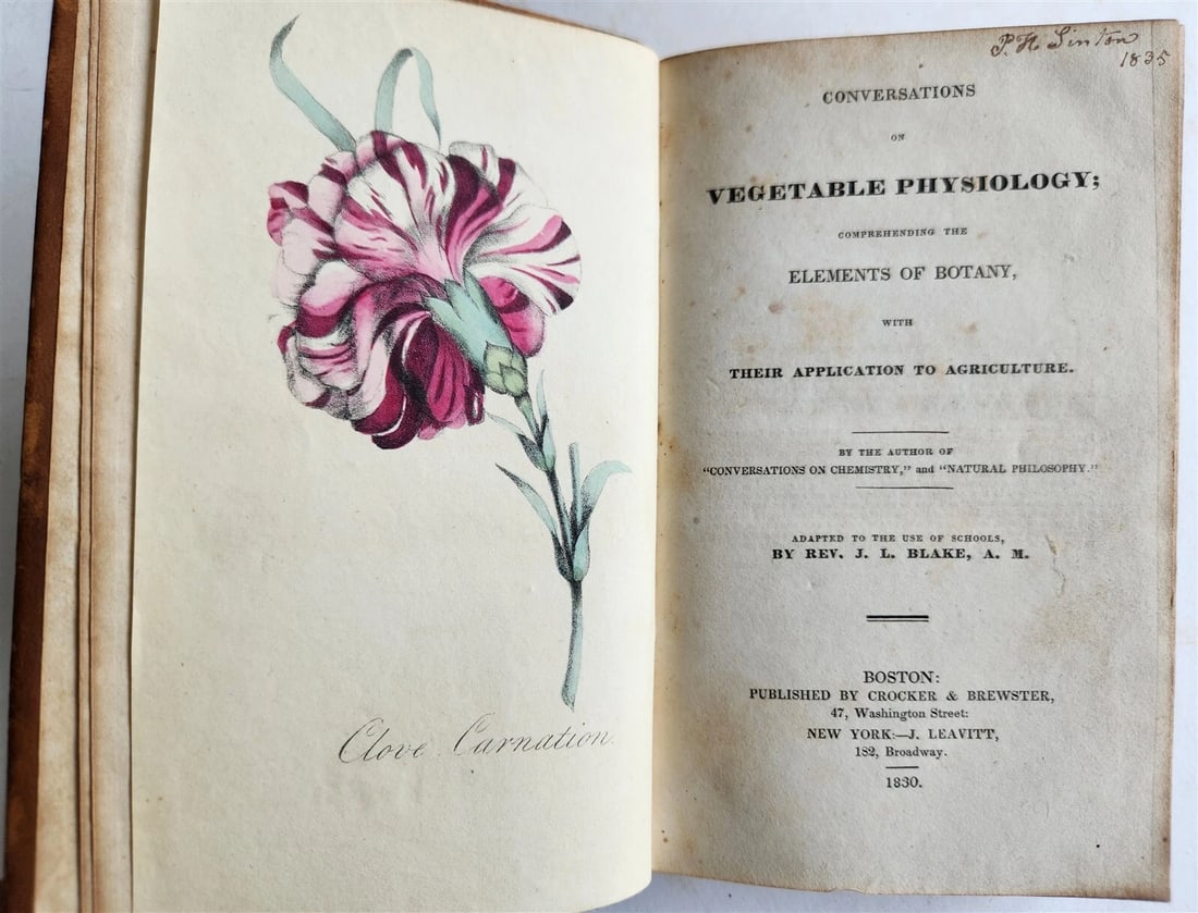1830 VEGETABLE PHYSIOLOGY ELEMENTS of BOTANY AGRICULTURE antique ILLUSTRATED (1 of 13)