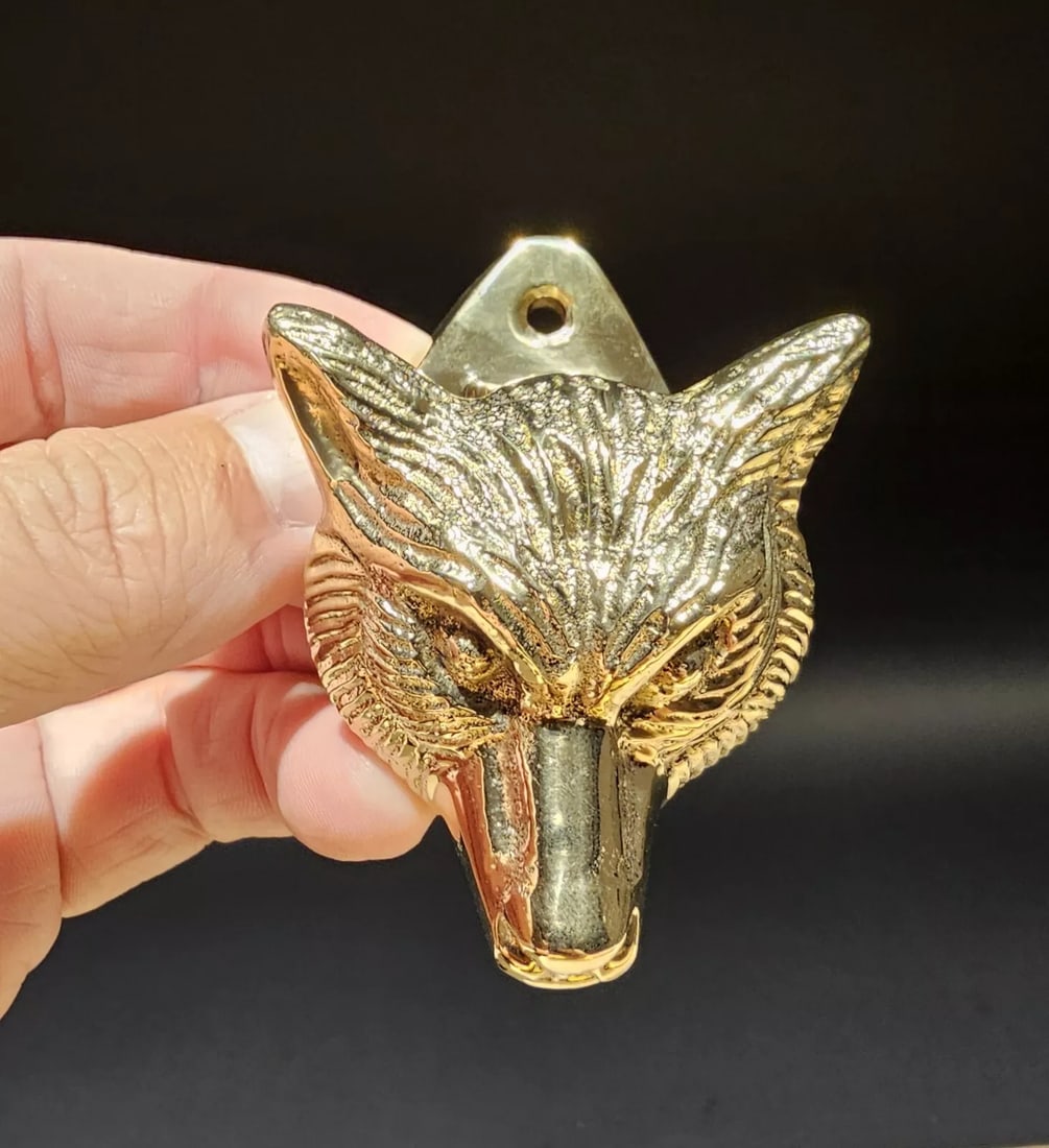 Small Solid Brass Fox Head Door Knocker (1 of 19)