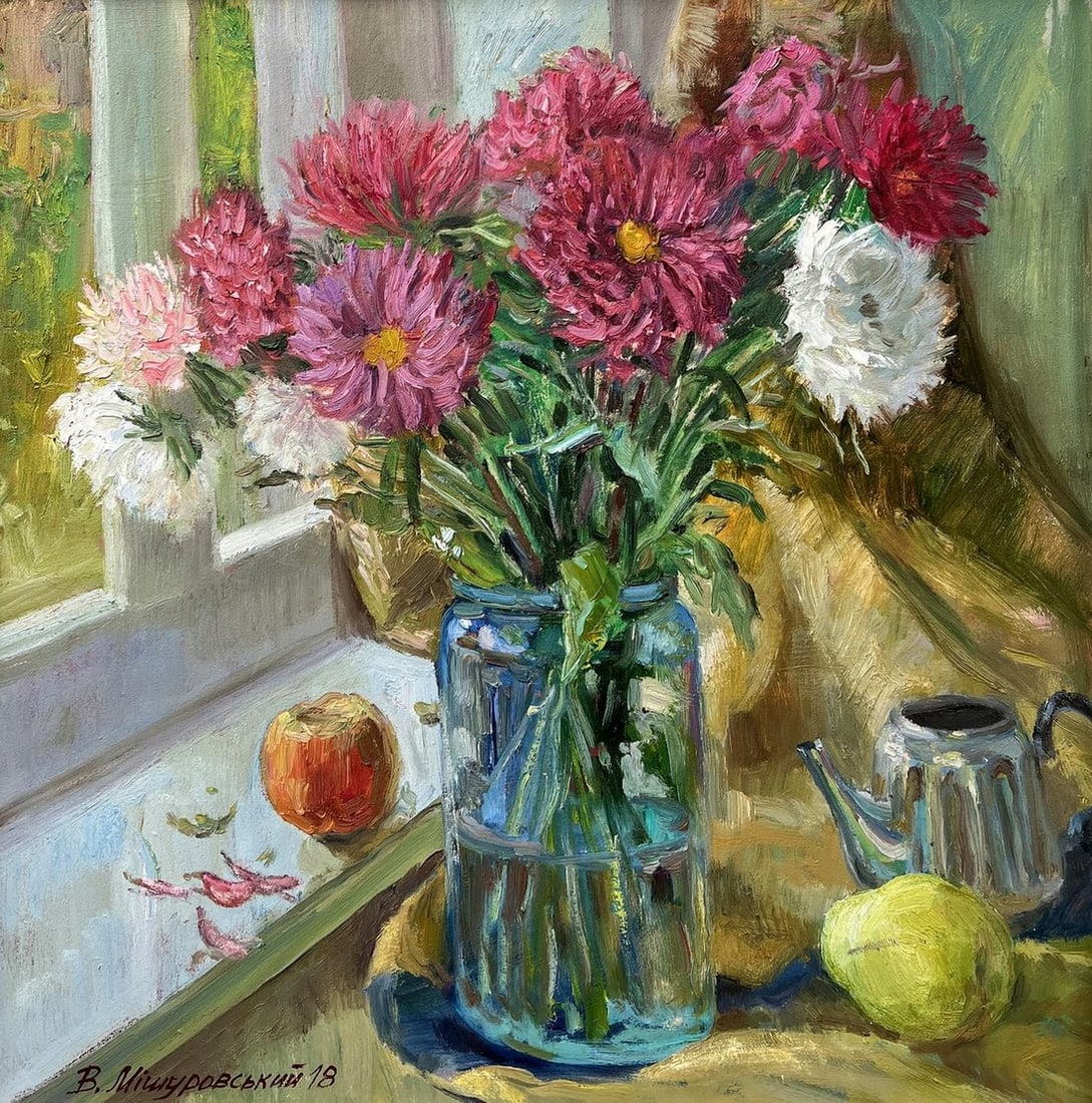 Oil painting Asters V. Mishurovsky (1 of 9)