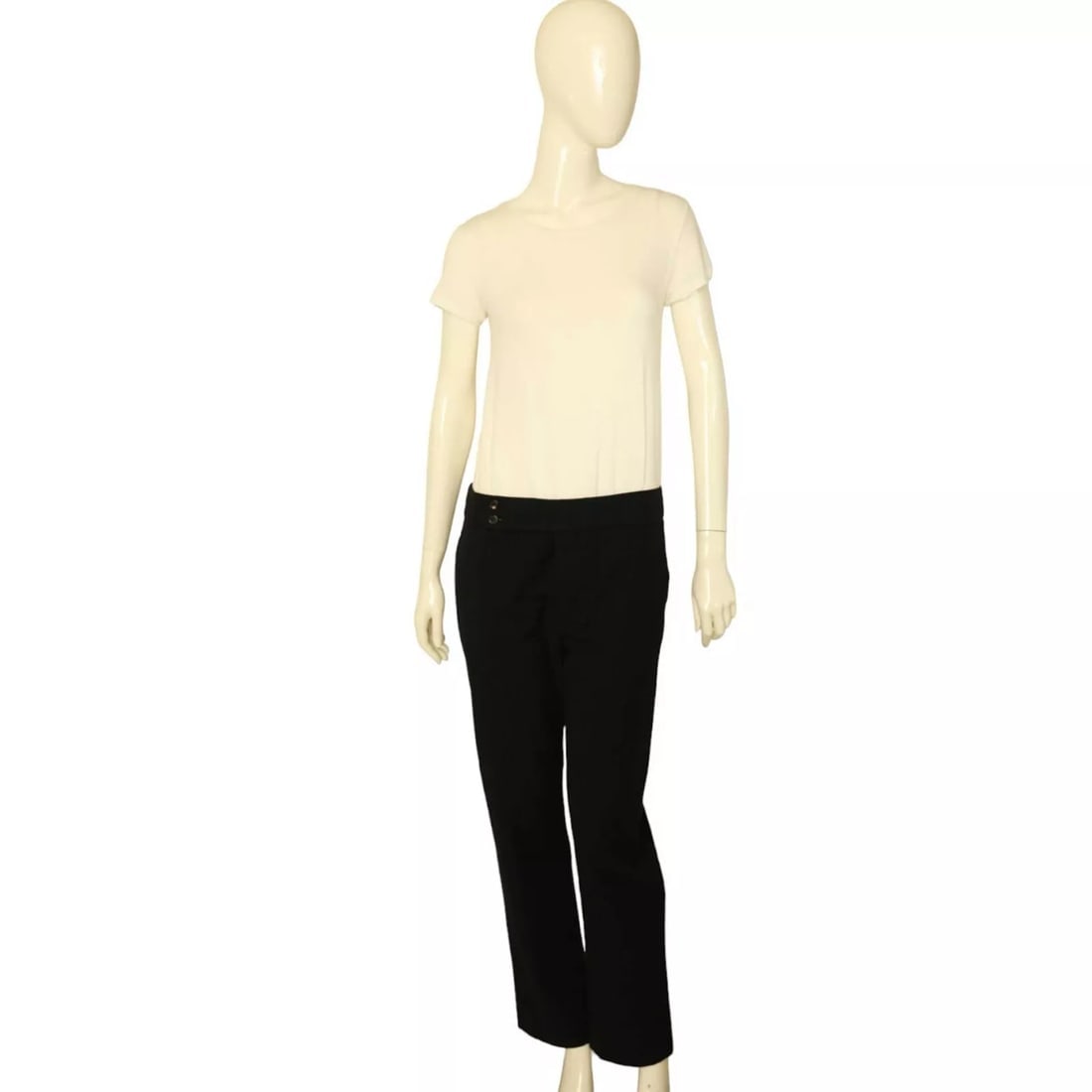 Marni Black Wool Cotton Rib Pattern Button Closure Trousers Pants size 42 It: Marni Black Wool Cotton Rib Pattern Button Closure Trousers Pants size 42 It Super classy Marni pair of pants !! Elegant, wool-cotton fabric, black color with rib look, pockets, button closure and a f