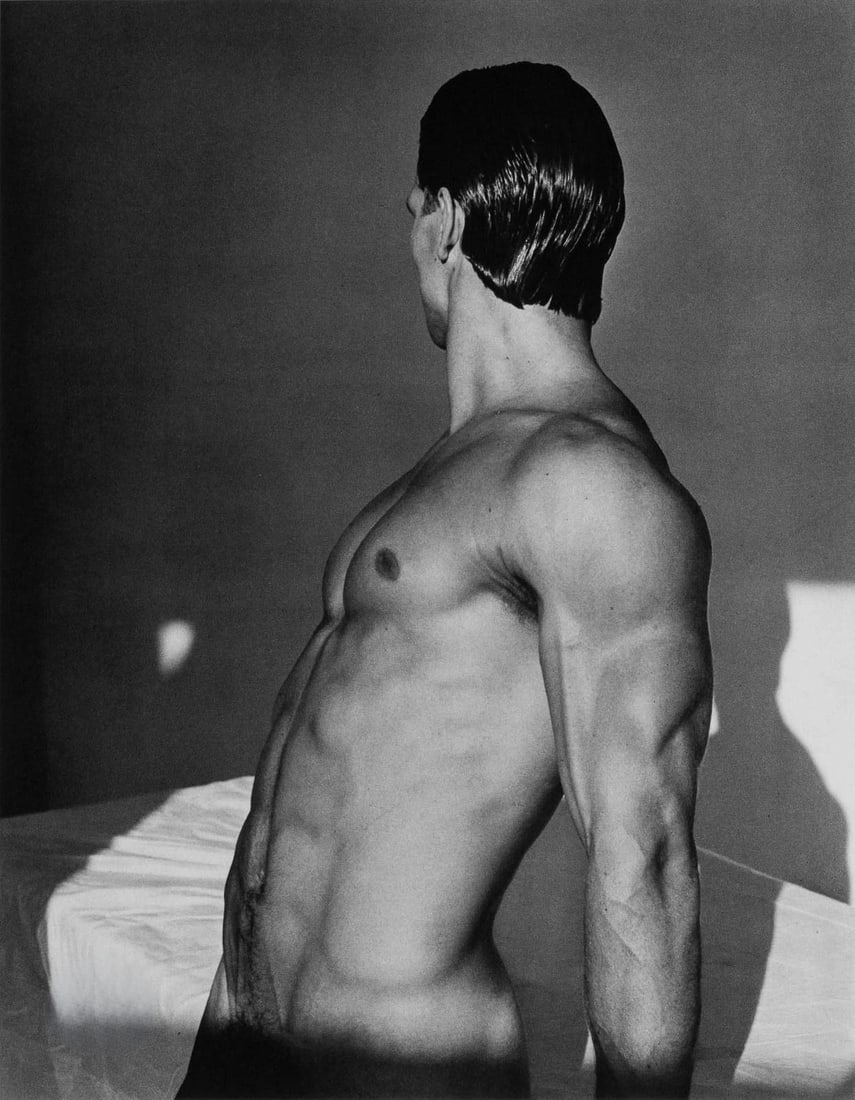 AFTER Bruce Weber 'Kletner male figure' Print: Title: AFTER Bruce Weber 'Kletner male figure' Print Description: AFTER Bruce Weber 'Kletner male nude' Print measuring at 8.5x11 inches and mounted onto plyboard Date: 1986 Medium: Fine Art Paper & P